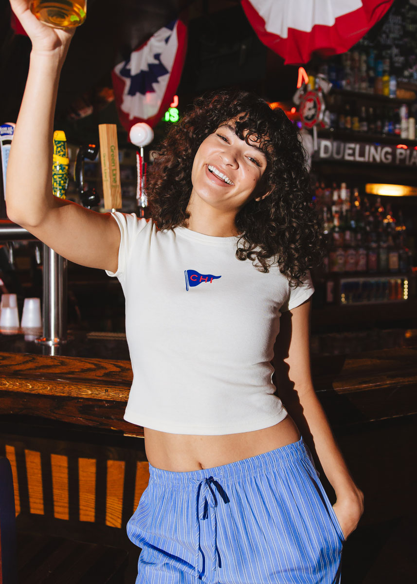 Pennant Icon Baby Tee - Ivory