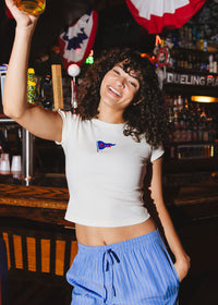 Pennant Icon Baby Tee - Ivory