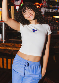 Pennant Icon Baby Tee - Ivory