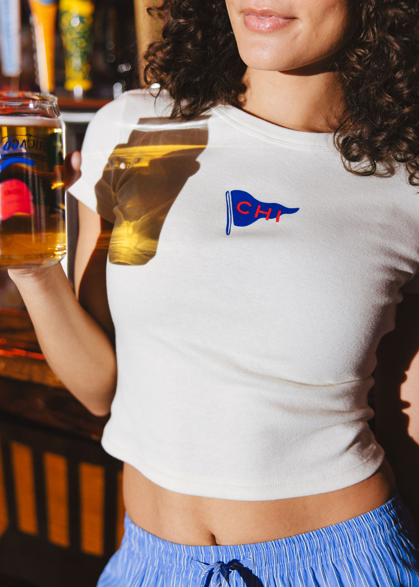 Pennant Icon Baby Tee - Ivory