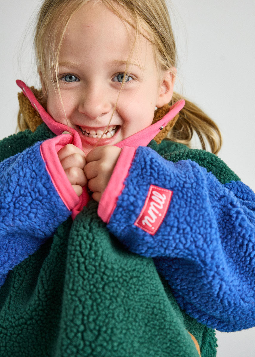 Color Block Fleece Pullover - Pink
