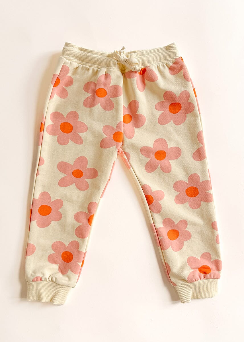 Floral French Terry Two-Tone Set - Pink & Ivory