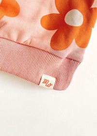 Floral French Terry Two-Tone Set - Pink & Ivory