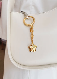 Flower Bag Charm - Gold