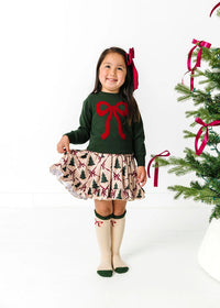 Vanilla Bow Lace Top Knee High Socks