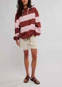 Classic Wide Striped Crew - Strawberry Wine Combo