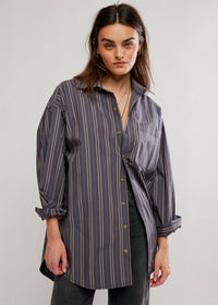 Freddie Striped Shirt - Grey Combo
