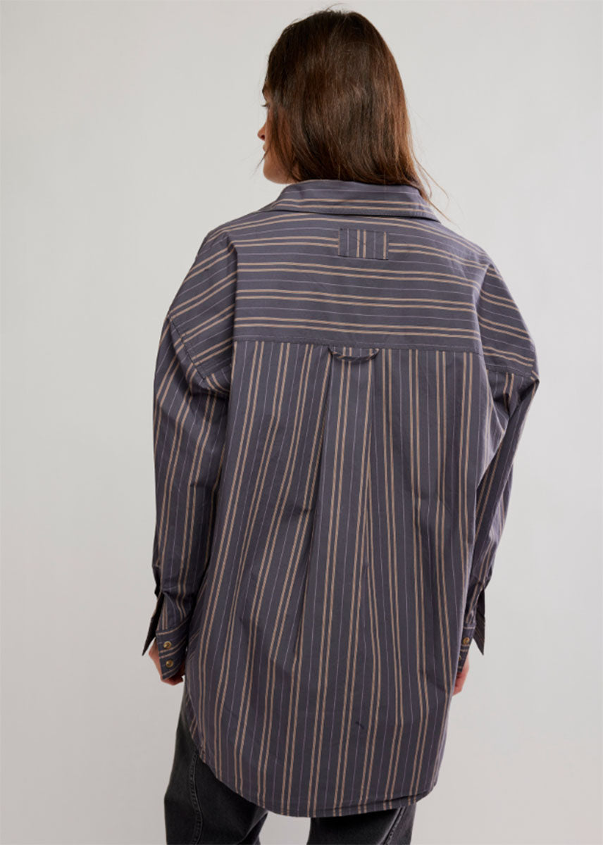 Freddie Striped Shirt - Grey Combo