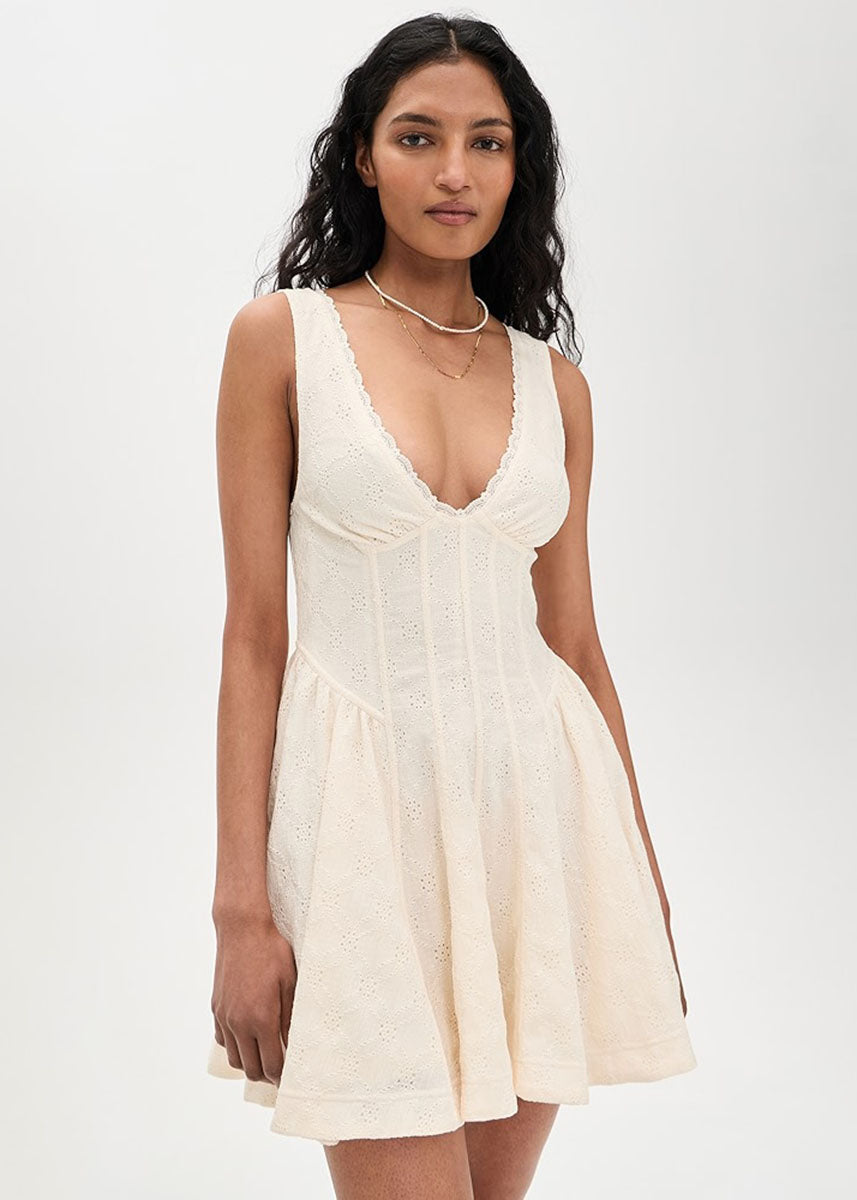 Can't Help It Mini Dress - Champagne Sugar Comb