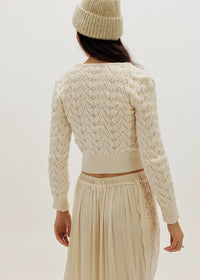 Pretty In Pointelle Cardi - Ivory