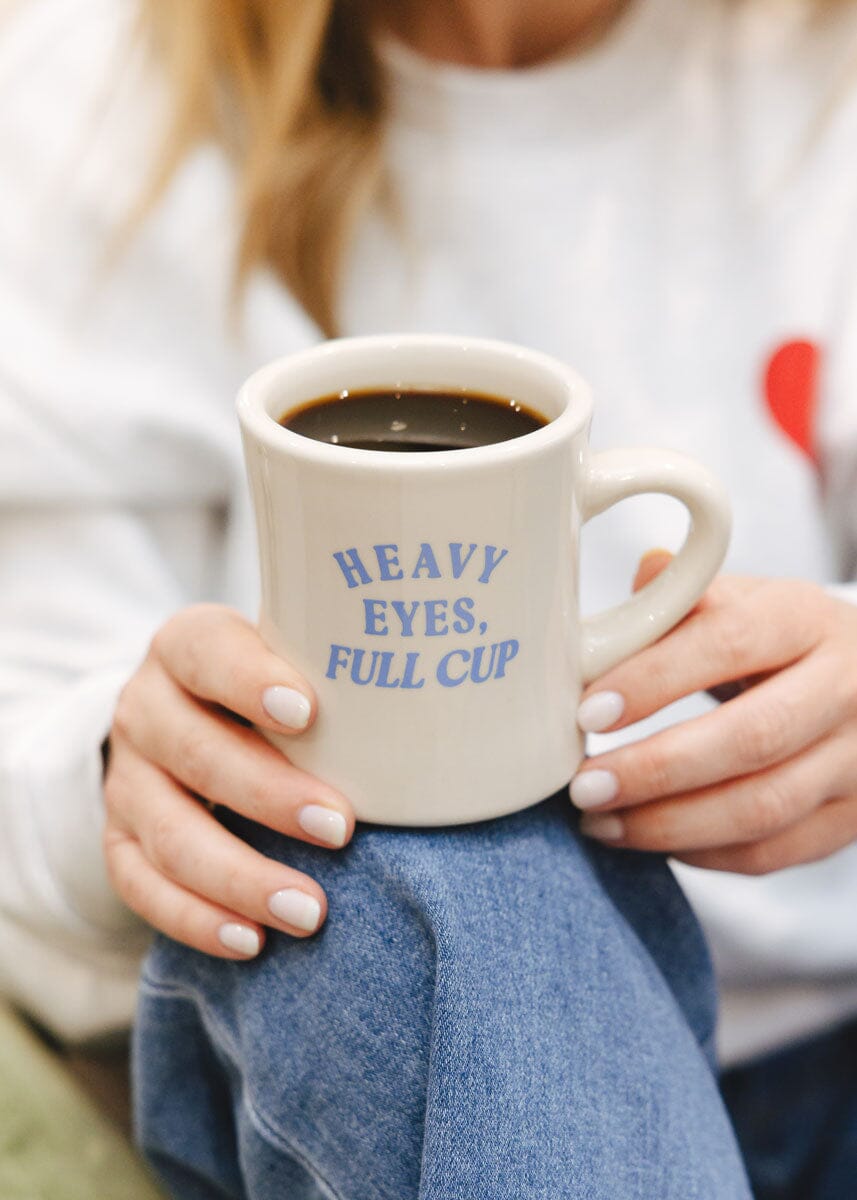 Heavy Eyes, Full Cup Diner Mug
