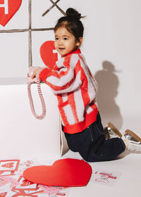 Big Top Striped Cardigan - Red & Lavender