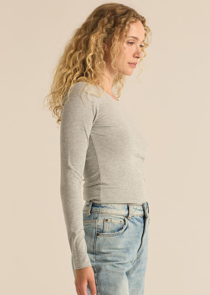 Variegated Layer Top - Classic Heather Grey