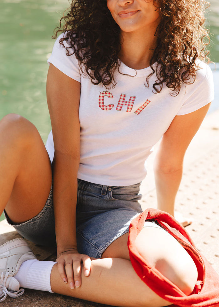 Chi Gingham Baby Tee