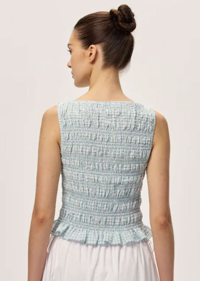 Tegan Top - Seafoam Gingham