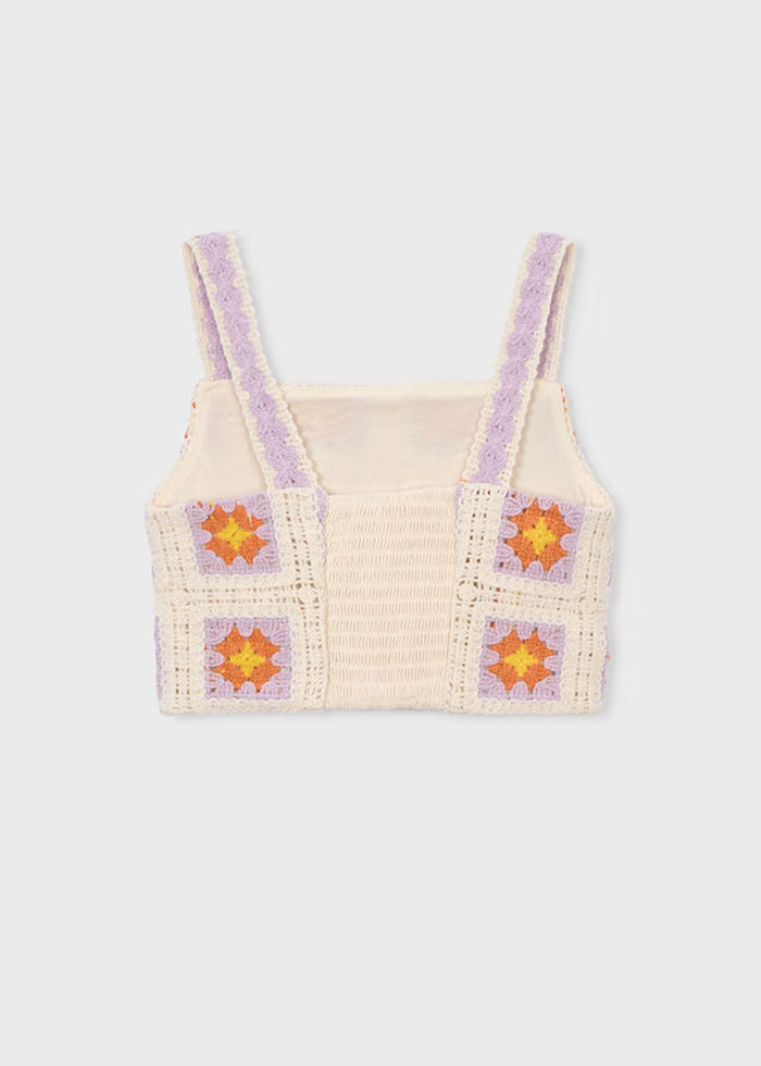 Ivy Crochet Tank Top - Bone