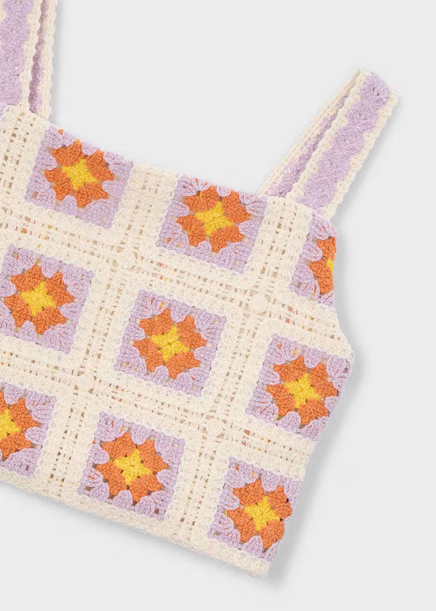 Ivy Crochet Tank Top - Bone