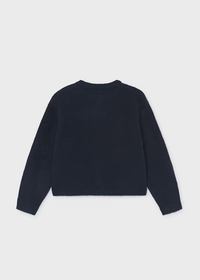 Bow Detail Knit Cardigan - Navy