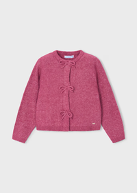 Bow Detail Knit Cardigan - Petal