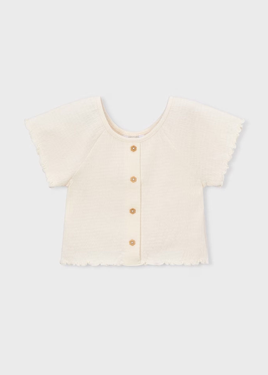 Mackenzie Button Down Top - Bone
