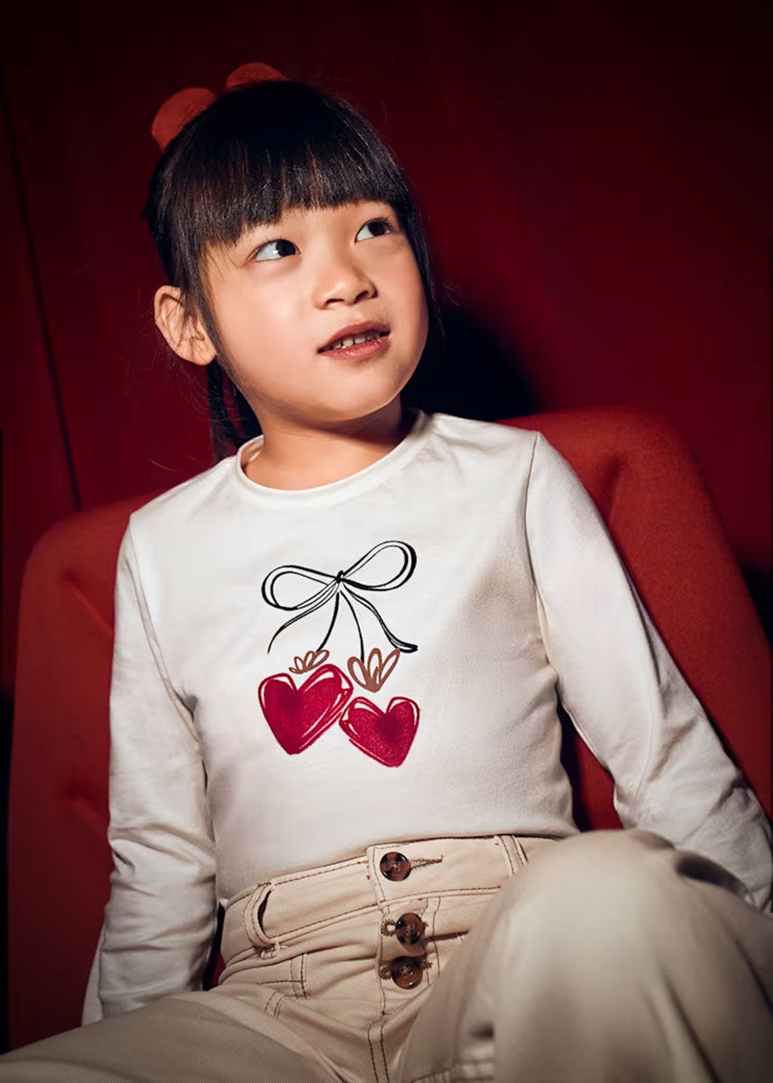 Rory Heart Long Sleeve Tee - Macchiato