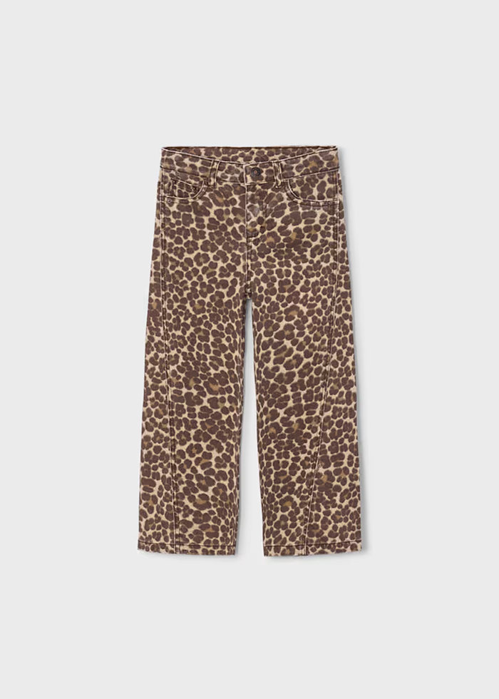 Finnie Twill Wide Leg Pants - Leopard