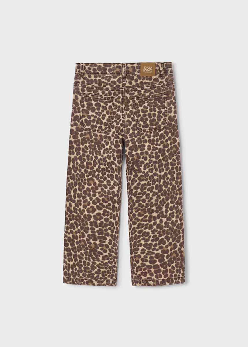 Finnie Twill Wide Leg Pants - Leopard