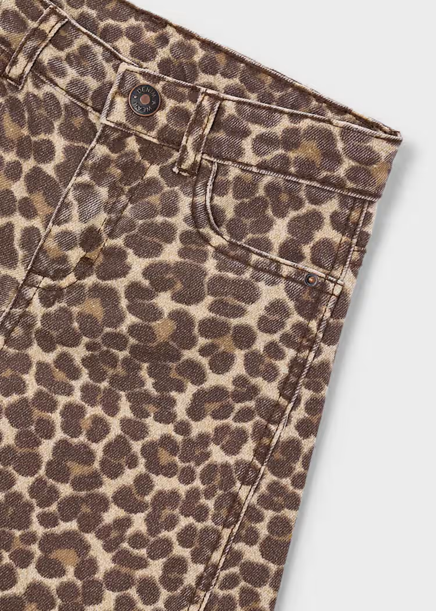 Finnie Twill Wide Leg Pants - Leopard