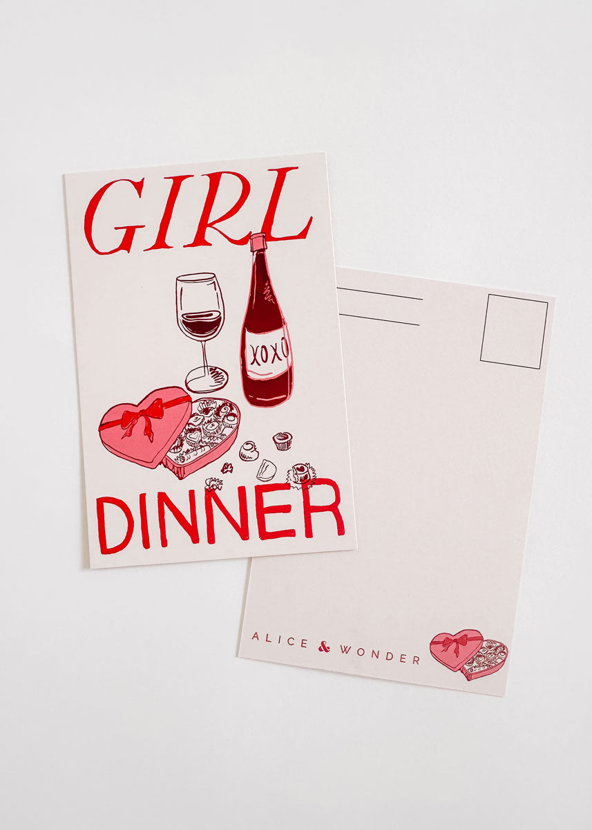 Girl Dinner Postcard