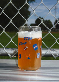 Chicago Game Day Icons Can Glass