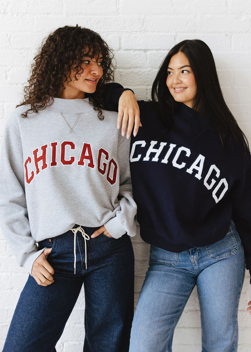 Chicago Mock Neck Sweatshirt - Heather Grey