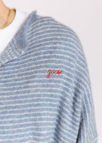 Piper Pin Striped Cardigan - Dusty Blue