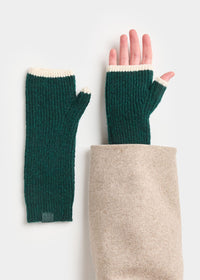 MAD HTR Wrist Warmers - Green & Ivory