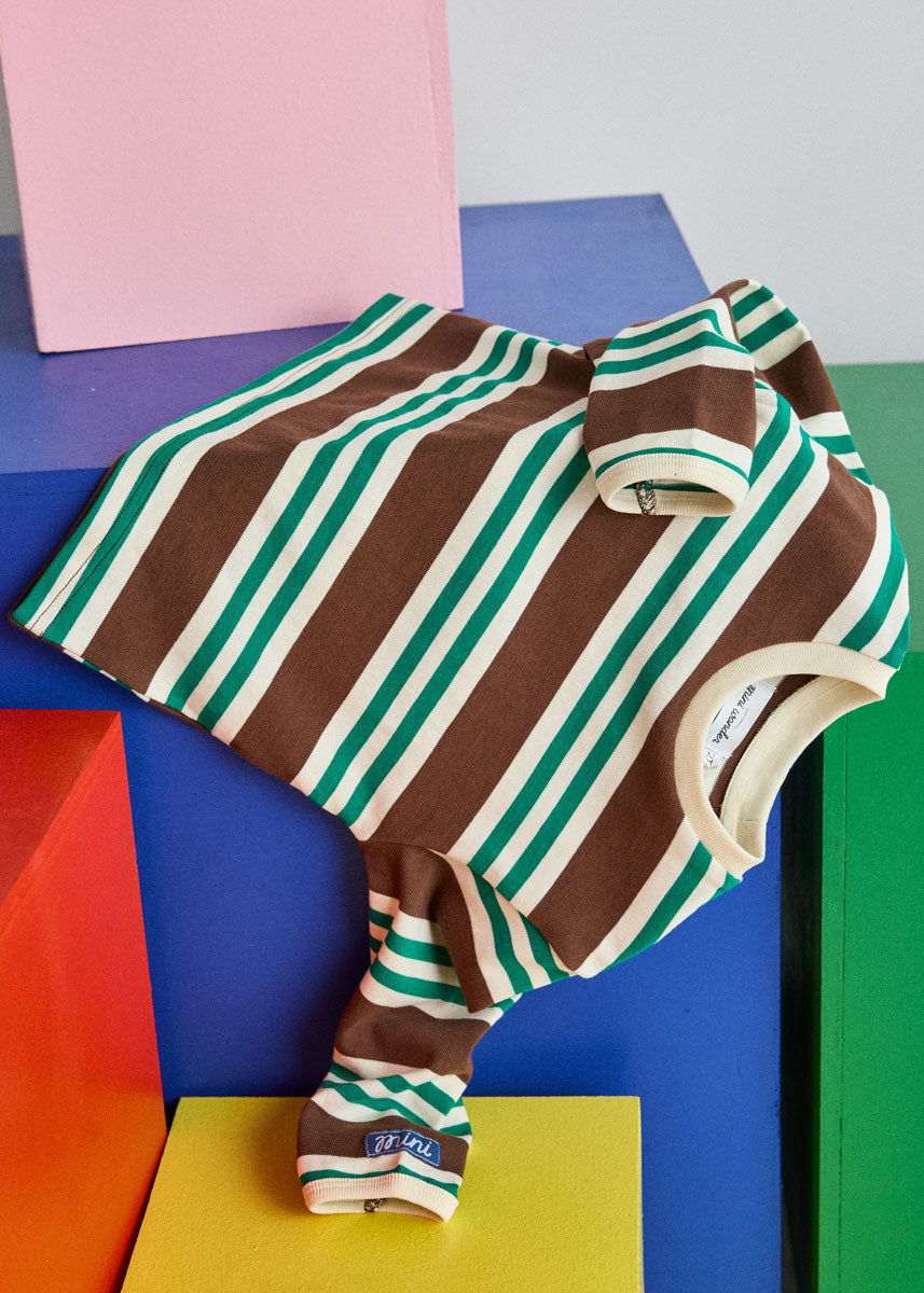 Striped Heavyweight Long Sleeve Tee - Green