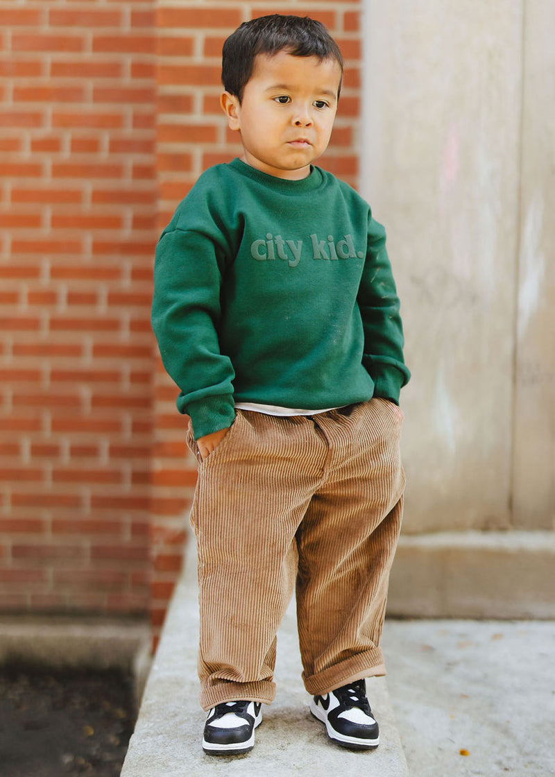 City Kid Monochrome Puff Sweatshirt - Forest Green