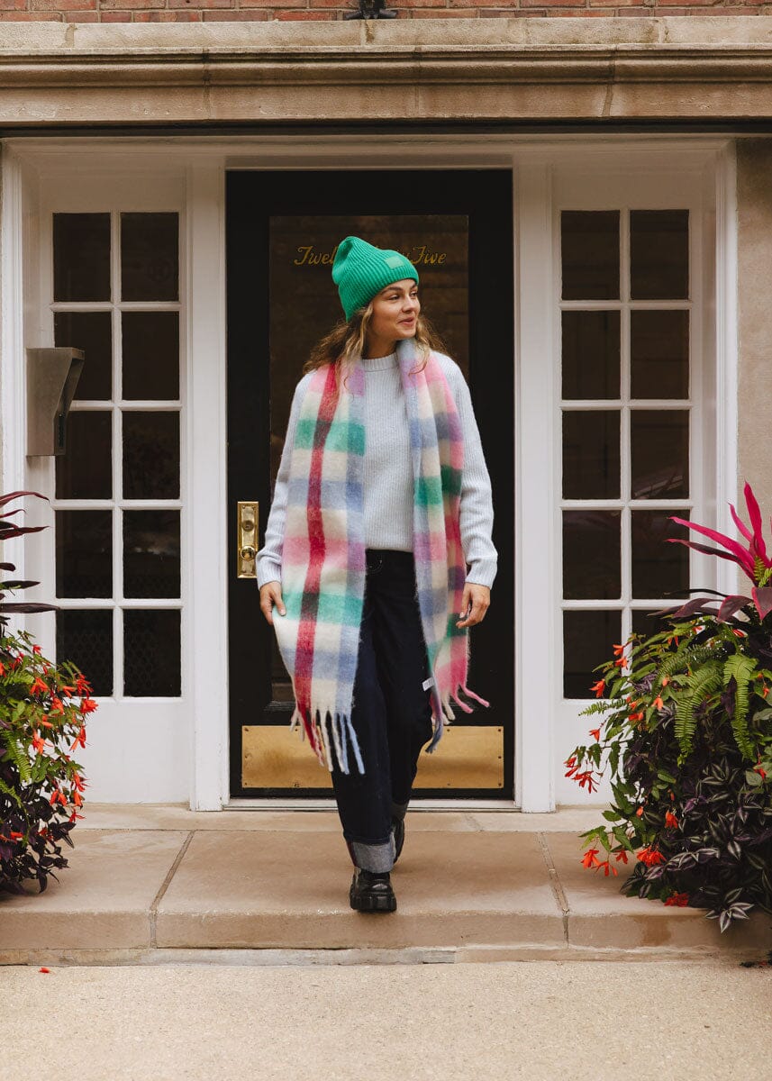 Adult Mad Hatter Ribbed Knit Beanie - Kelly Green