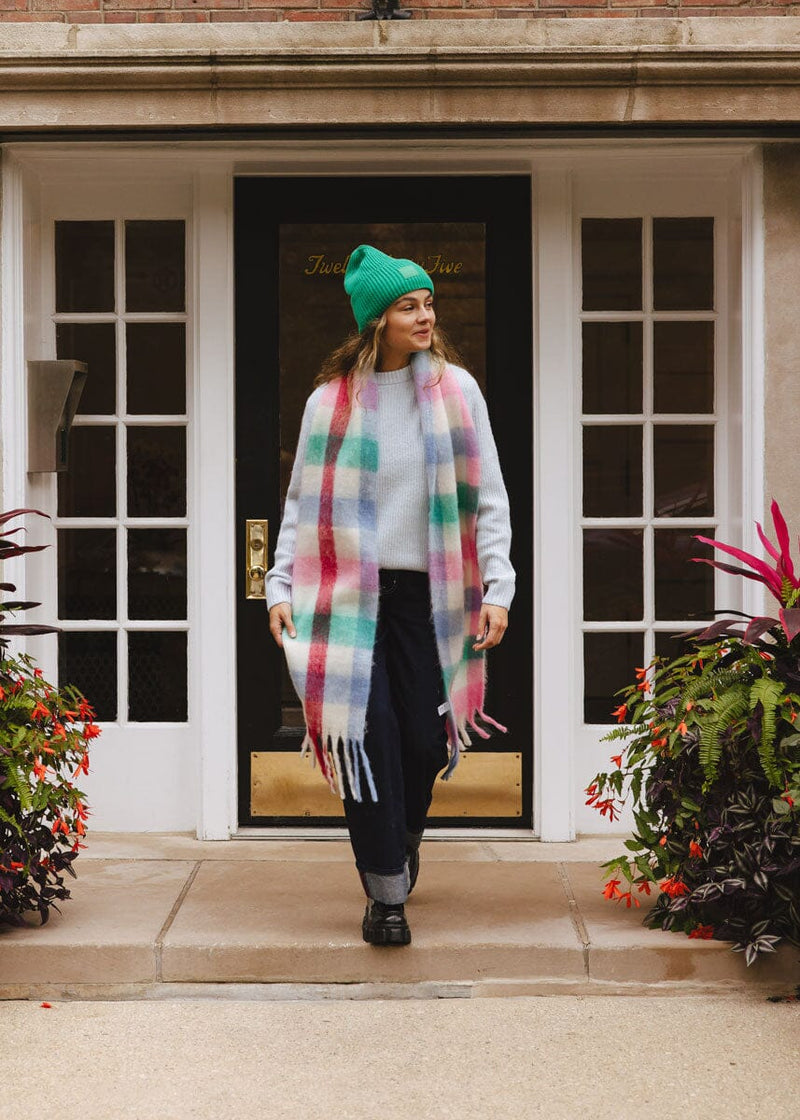 Adult Mad Hatter Ribbed Knit Beanie - Kelly Green