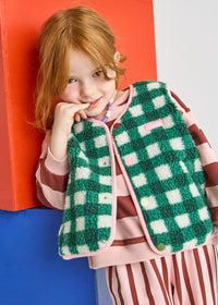 Fleece Vest - Green Check