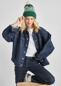 Adult Mad Hatter Chicago Pom Beanie - Emerald