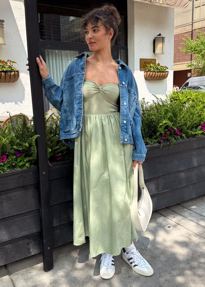 Lillie Tube Midi Dress - Light Olive