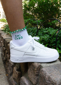 Chicago Ruffle Crew Sock - Green