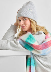 Adult Mad Hatter Ribbed Knit Beanie - Heather Grey