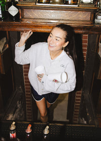 Chi Embroidered Piper Cardigan - Light Grey