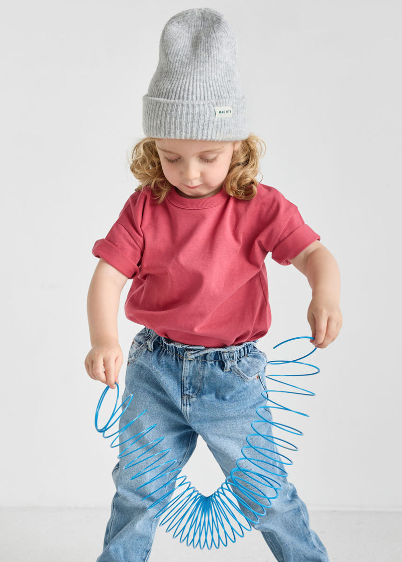 Toddler Mad Hatter Ribbed Knit Beanie - Heather Grey