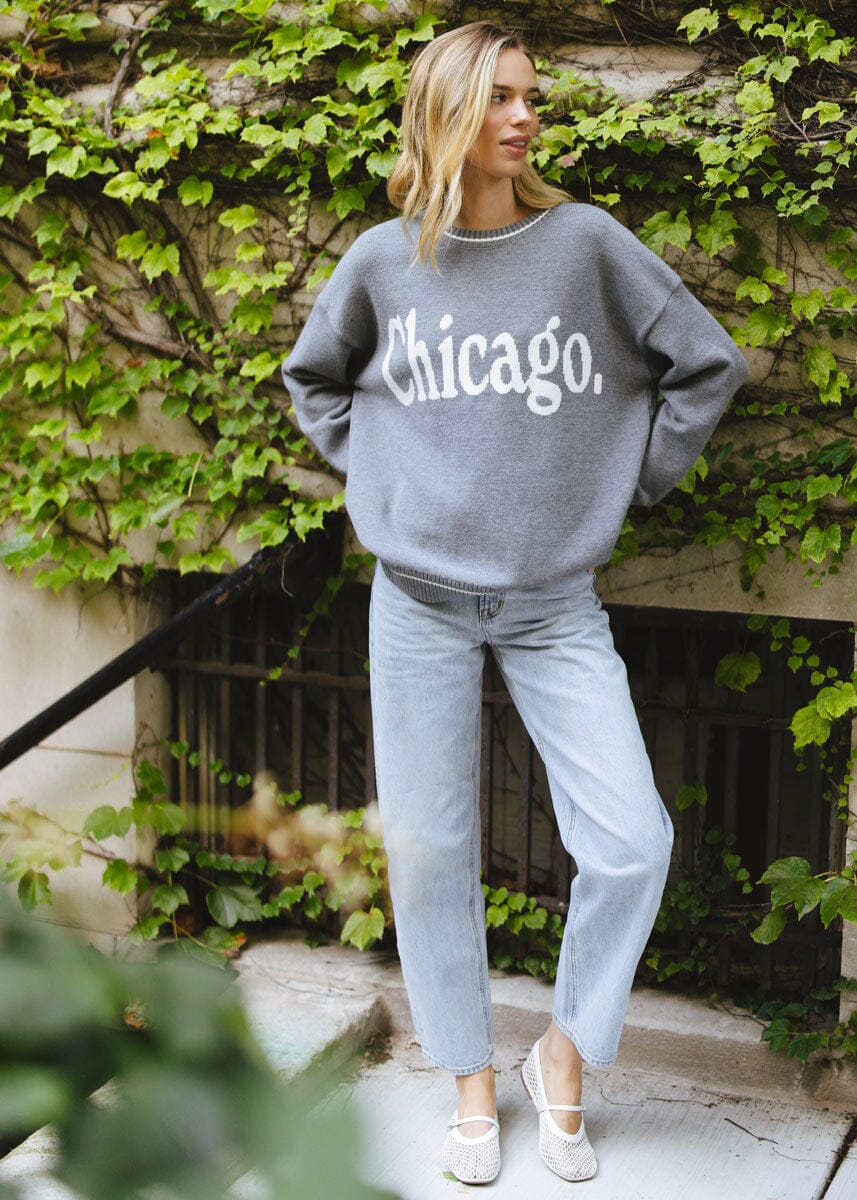 Chicago Oversized Stripe Cuff Sweater - Dark Grey – Alice & Wonder