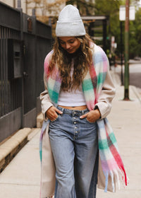 Adult Mad Hatter Ribbed Knit Beanie - Heather Grey