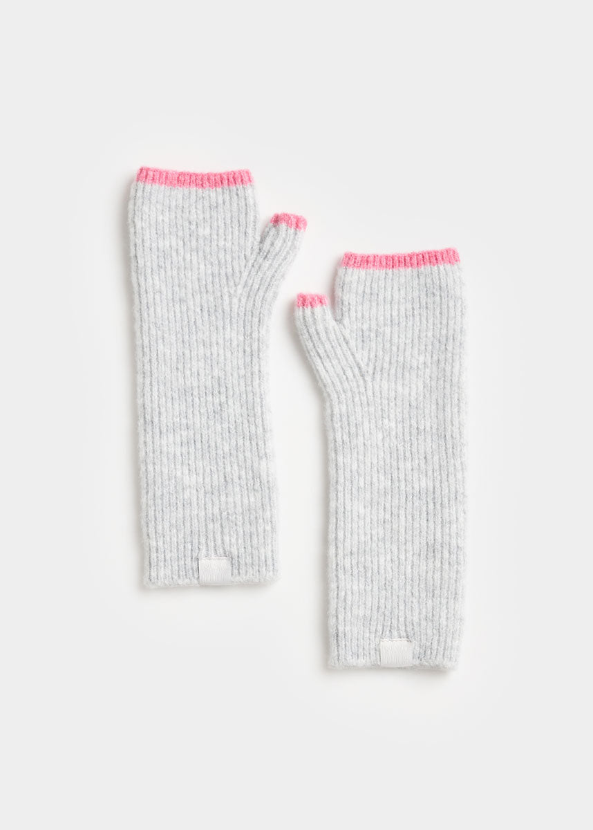 MAD HTR Wrist Warmers - Heather Grey & Pink