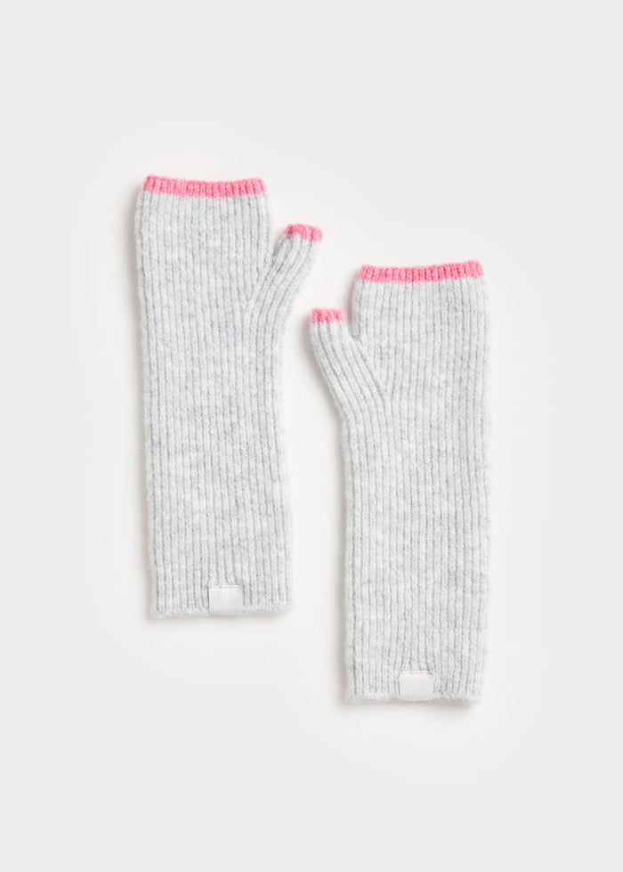 MAD HTR Wrist Warmers - Heather Grey & Pink