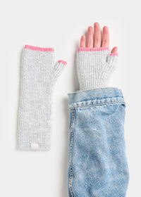 MAD HTR Wrist Warmers - Heather Grey & Pink