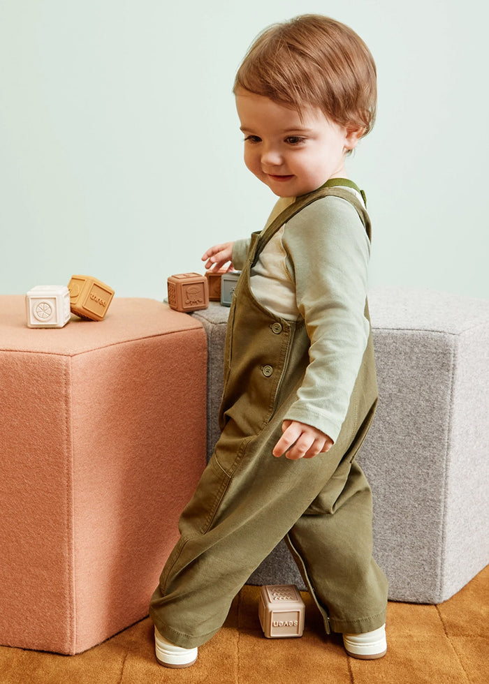 Baby Canvas Utility Overalls - Green Olive